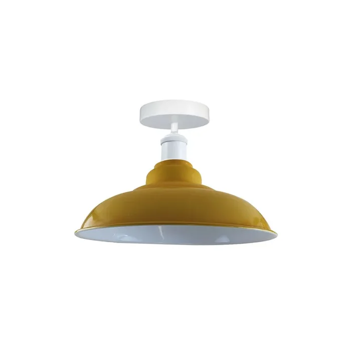 Yellow Bowl Retro Ceiling Light – Flush Mounted
