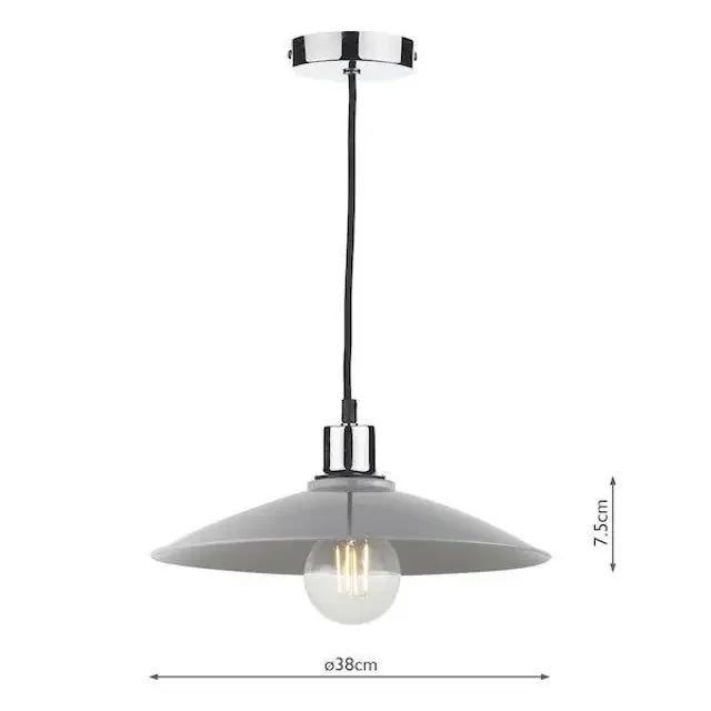 Yifat Light Grey Gloss Easy Fit Pendant Shade Only