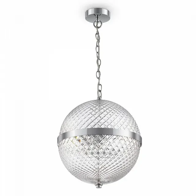 Yonkers 2 Light Chrome and Faceted Glass Globe Pendant Light