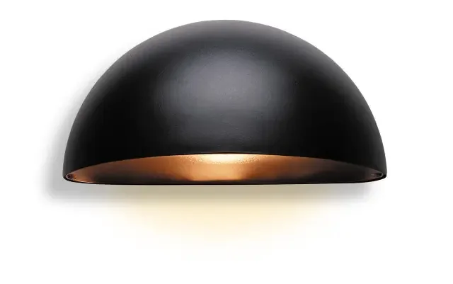 York Polished Black Downward IP44 Wall Light