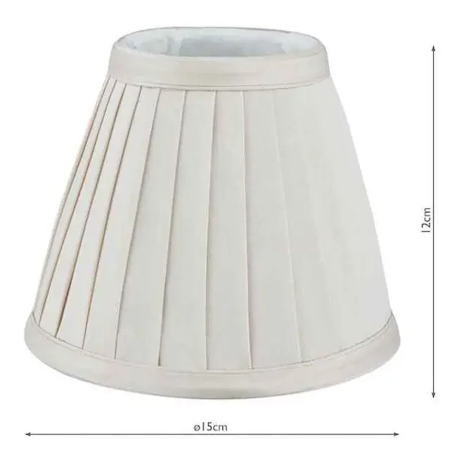 Yovanna 15cm Ivory Faux Silk Pleated Light Shade Only