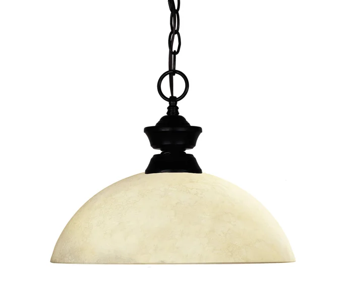 Z-Lite 100701MB-DGM14 Windsor One Light Pendant, Matte Black