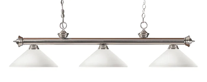 Z-Lite 100703BN-AMO14 Riviera Three Light Island Pendant, Brushed Nickel