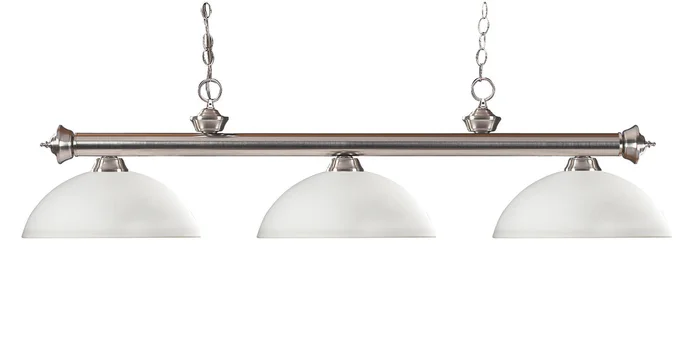 Z-Lite 100703BN-DMO14 Riviera Three Light Island Pendant, Brushed Nickel