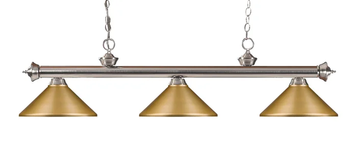 Z-Lite 100703BN-MSG Riviera Three Light Island Pendant, Brushed Nickel