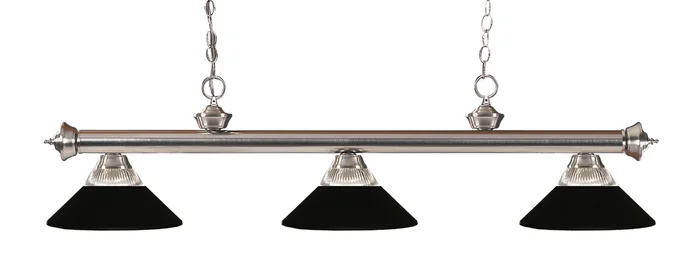Z-Lite 100703BN-RMB Riviera Three Light Island Pendant, Brushed Nickel
