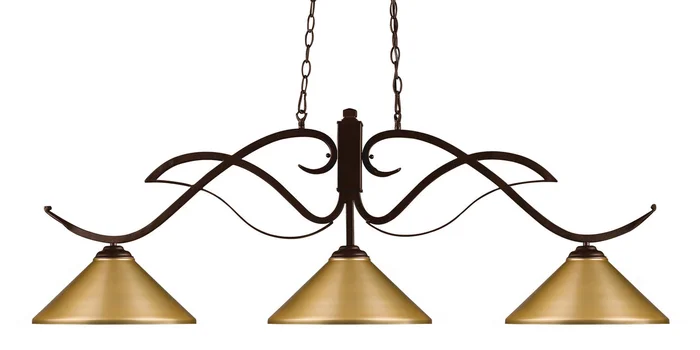 Z-Lite 126BRZ-MSG Phoenix Three Light Island Pendant, Bronze