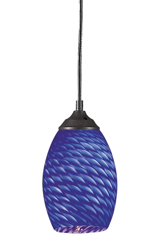 Z-Lite 131-BLUE Jazz One Light Mini Pendant, Sand Black