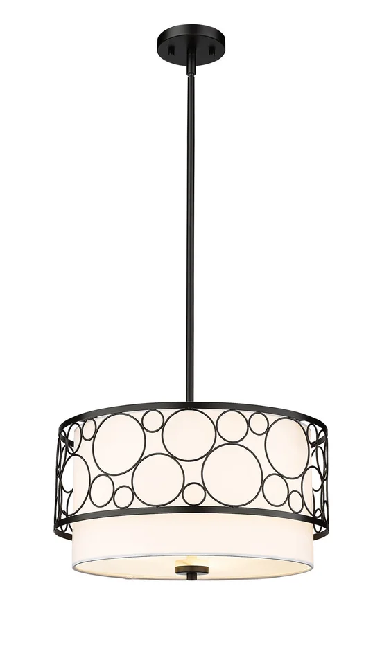 Z-Lite 197-17MB Kendall Three Light Pendant, Matte Black