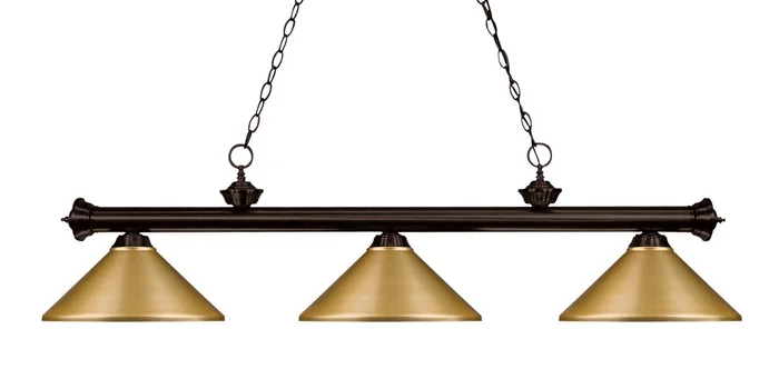 Z-Lite 200-3BRZ-MSG Riviera Three Light Island Pendant, Bronze