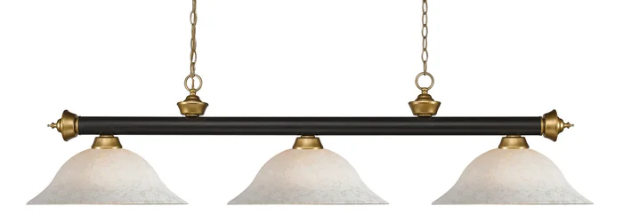 Z-Lite 200-3BRZ+SG-WM16 Riviera Three Light Island Pendant, Bronze / Satin Gold
