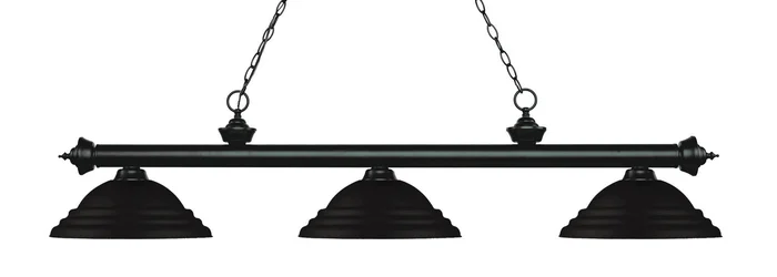 Z-Lite 200-3MB-SMB Riviera Three Light Island Pendant, Matte Black
