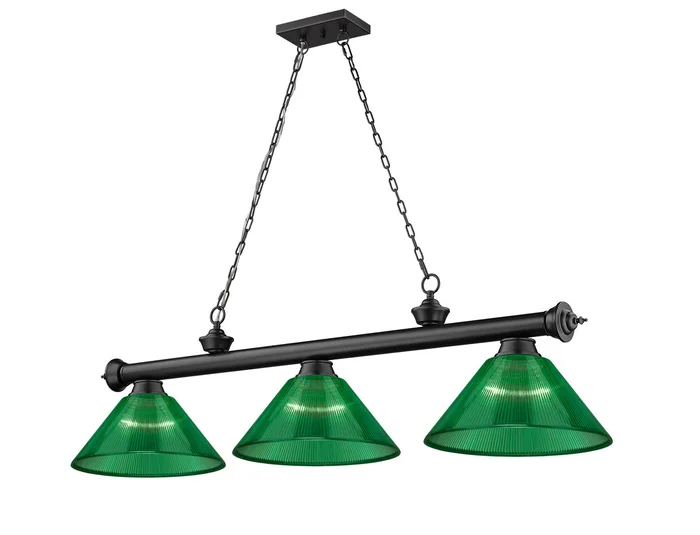 Z-Lite 2306-3MB-ARG Cordon Three Light Island Pendant, Matte Black