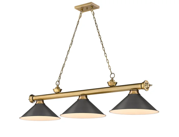 Z-Lite 2306-3RB-BRZ15 Cordon Three Light Island Pendant, Rubbed Brass