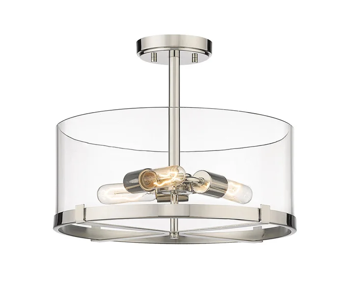 Z-Lite 3032SF-PN Callista Three Light Semi Flush Mount, Polished Nickel
