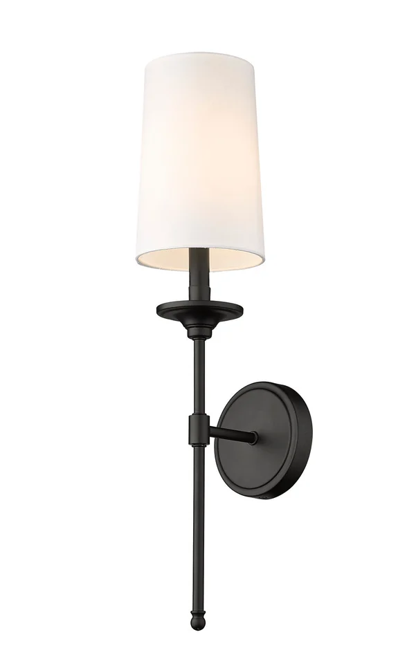 Z-Lite 3033-1S-MB Emily One Light Wall Sconce, Matte Black
