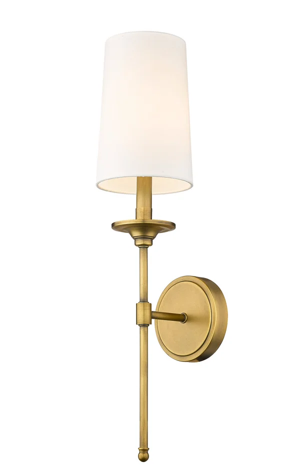 Z-Lite 3033-1S-RB Emily One Light Wall Sconce, Rubbed Brass