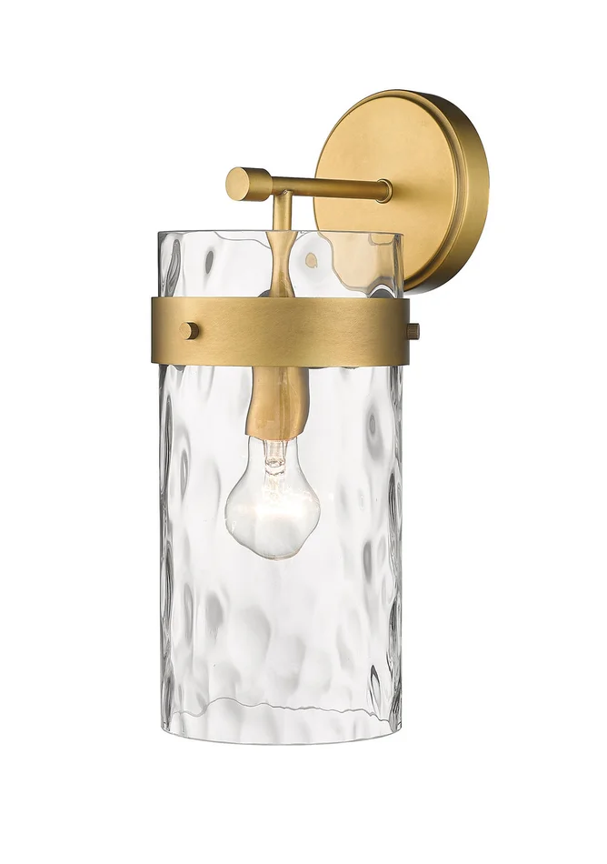 Z-Lite 3035-1SL-RB Fontaine One Light Wall Sconce, Rubbed Brass
