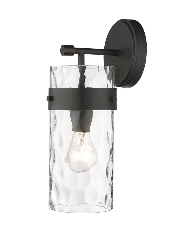 Z-Lite 3035-1SS-MB Fontaine One Light Wall Sconce, Matte Black