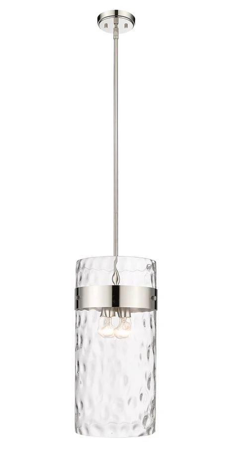 Z-Lite 3035P12-PN Fontaine Four Light Pendant, Polished Nickel