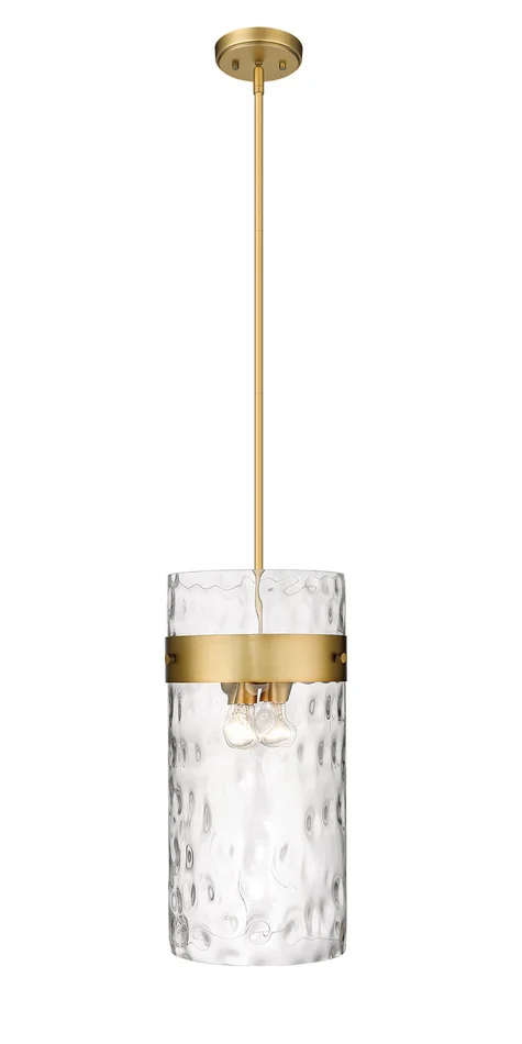 Z-Lite 3035P12-RB Fontaine Four Light Pendant, Rubbed Brass