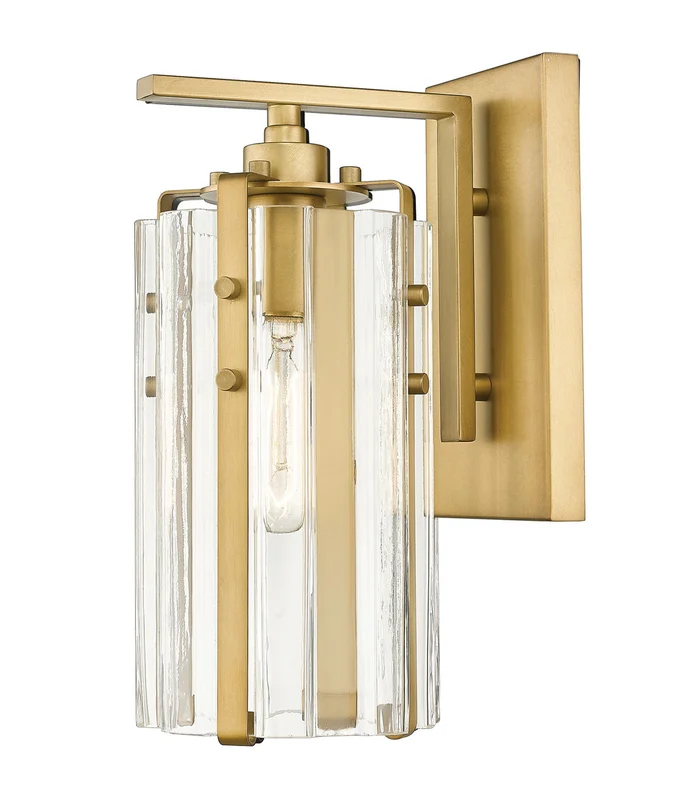 Z-Lite 3036-1S-RB Alverton One Light Wall Sconce, Rubbed Brass