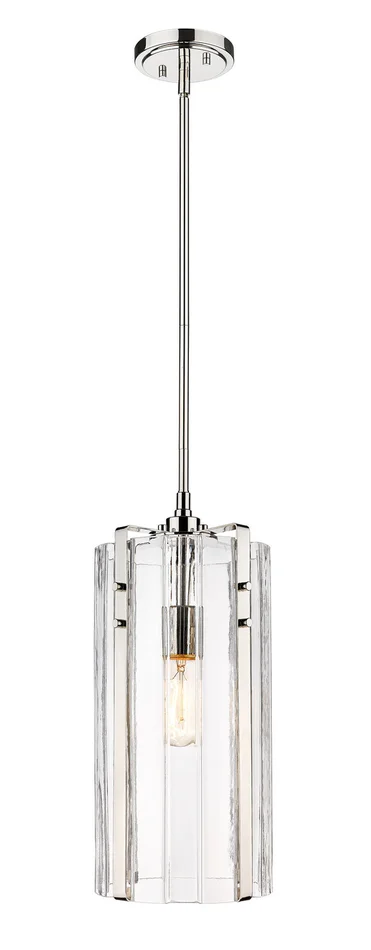 Z-Lite 3036P8-PN Alverton One Light Pendant, Polished Nickel