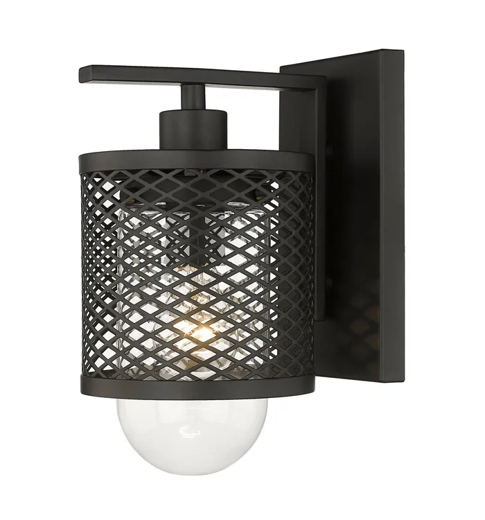 Z-Lite 3037-1S-MB Kipton One Light Wall Sconce, Matte Black