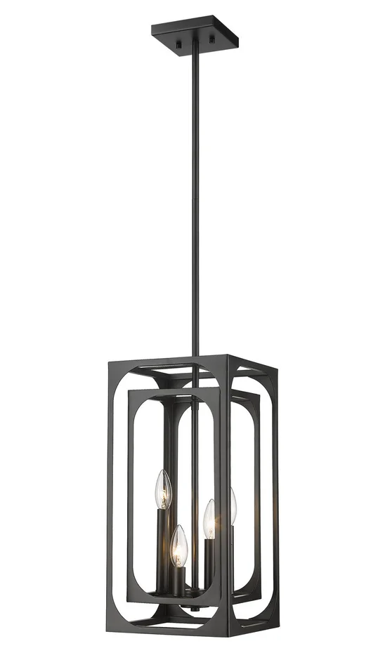 Z-Lite 3038-4MB Easton Four Light Chandelier, Matte Black