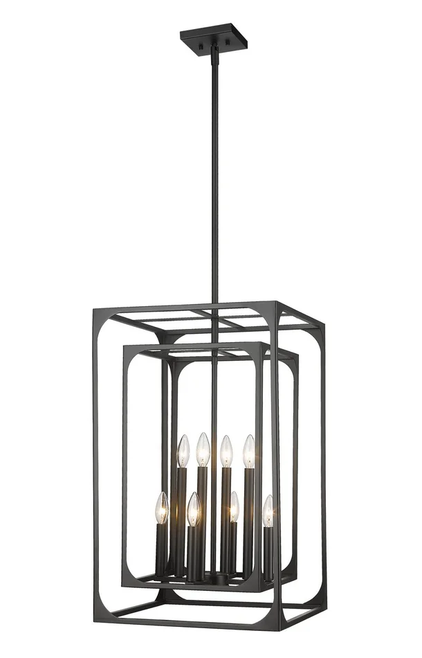 Z-Lite 3038-8MB Easton Eight Light Chandelier, Matte Black