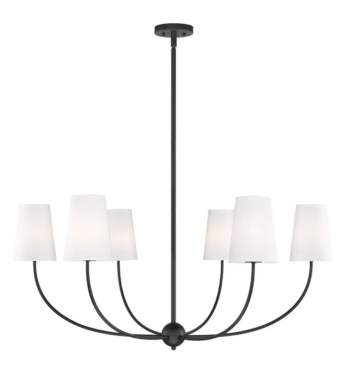 Z-Lite 3040-42MB Shannon Six Light Chandelier, Matte Black
