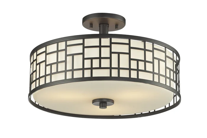 Z-Lite 329-SF16-BRZ Elea Three Light Semi Flush Mount, Bronze