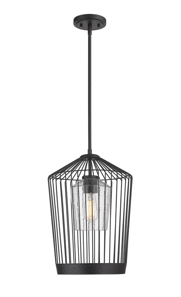 Z-Lite 342P13-MB Lido One Light Pendant, Matte Black