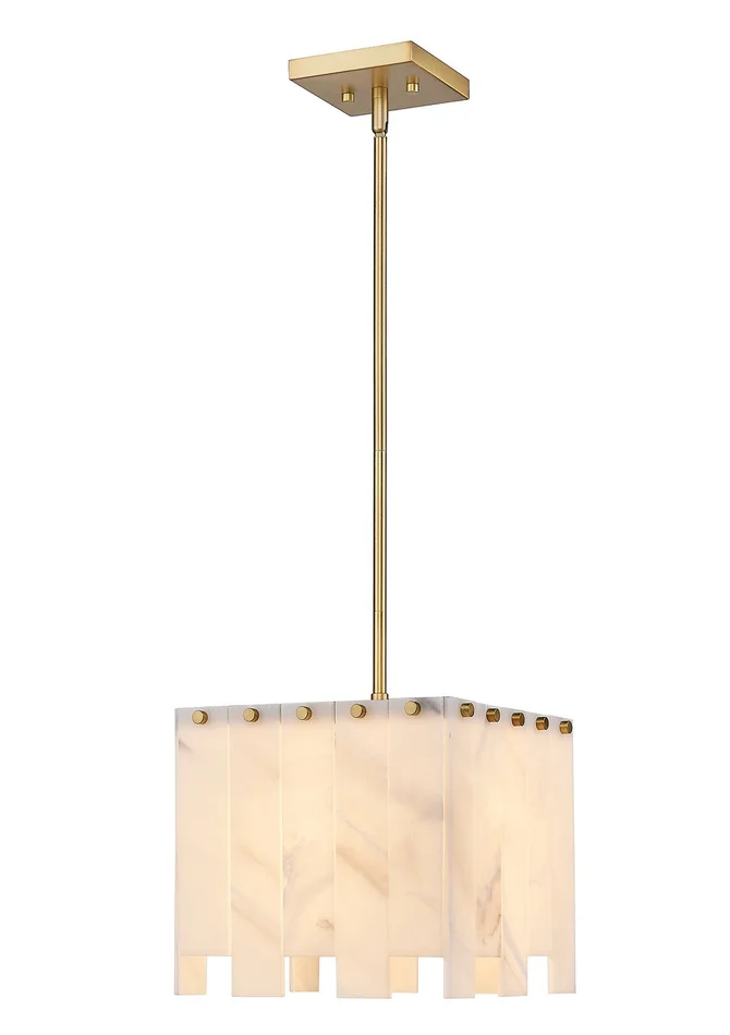 Z-Lite 345P12-RB Viviana One Light Pendant, Rubbed Brass