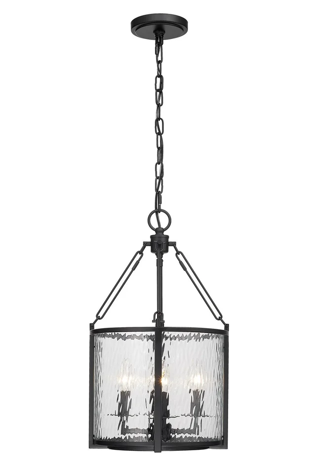 Z-Lite 346P12-MB Barrington Four Light Pendant, Matte Black