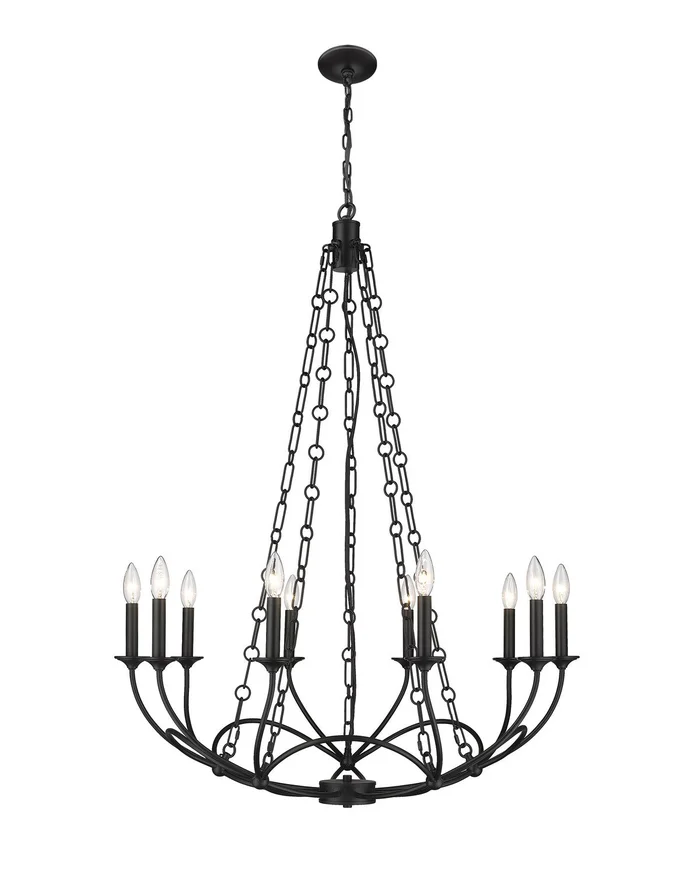 Z-Lite 3500-10MB Arabella Ten Light Chandelier, Matte Black