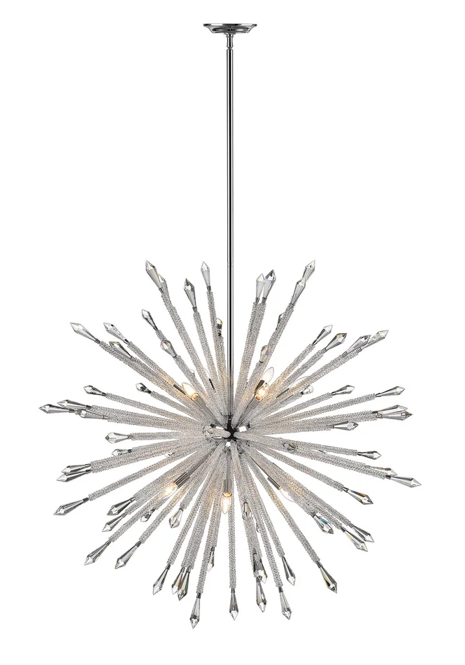 Z-Lite 4002-12 Soleia 12 Light Chandelier, Chrome