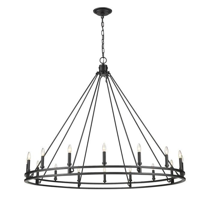 Z-Lite 4005-16MB Dennison 16 Light Chandelier, Matte Black