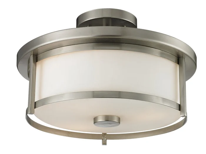 Z-Lite 412SF14 Savannah Two Light Semi Flush Mount, Brushed Nickel