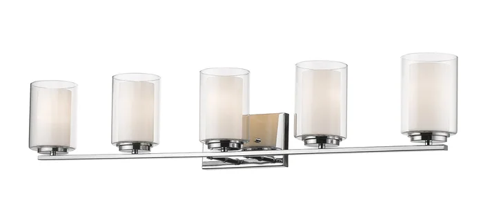 Z-Lite 426-5V-CH Willow Five Light Vanity, Chrome