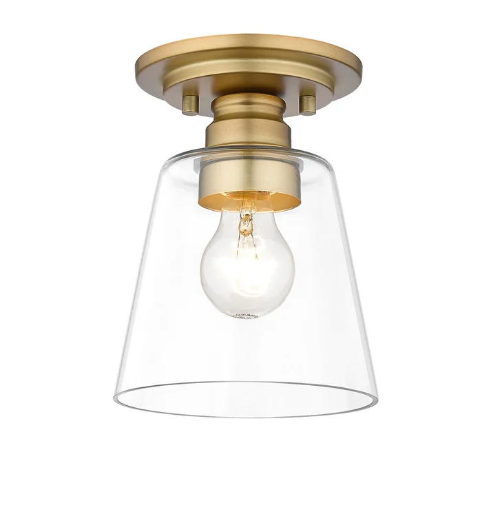 Z-Lite 428F1-OBR Annora One Light Flush Mount, Olde Brass
