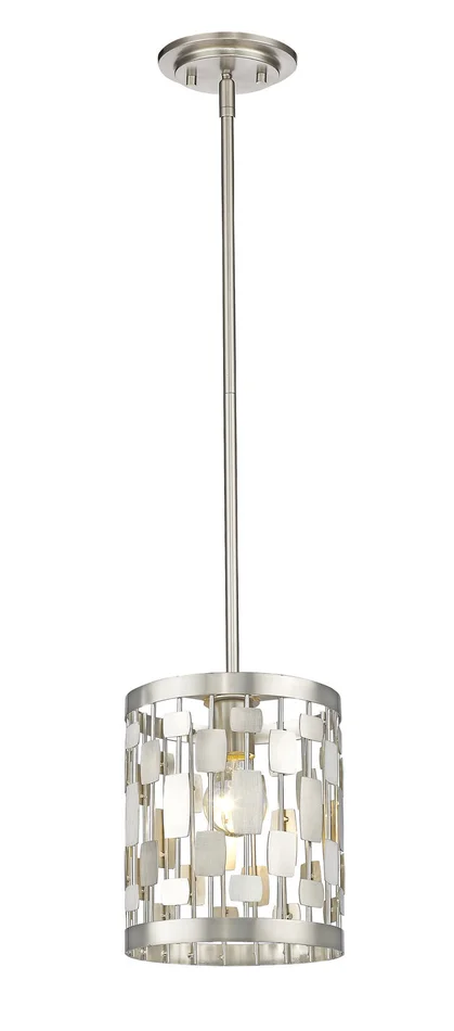 Z-Lite 430MP-BN Almet One Light Mini Pendant, Brushed Nickel