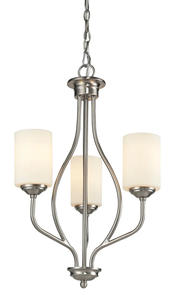 Z-Lite 434-3-BN Cardinal Three Light Chandelier, Brushed Nickel