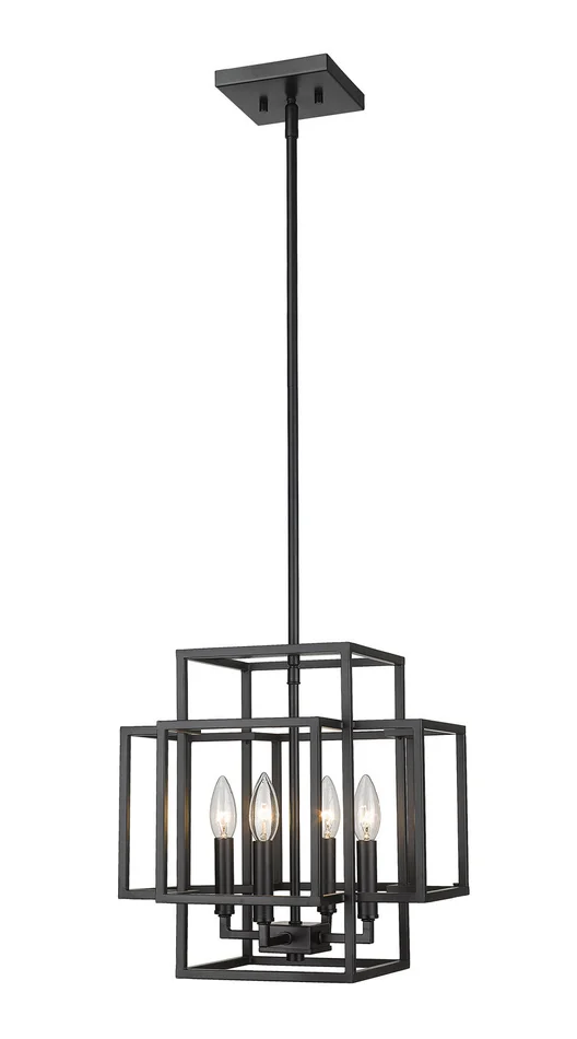 Z-Lite 454-14MB Titania Four Light Pendant, Matte Black