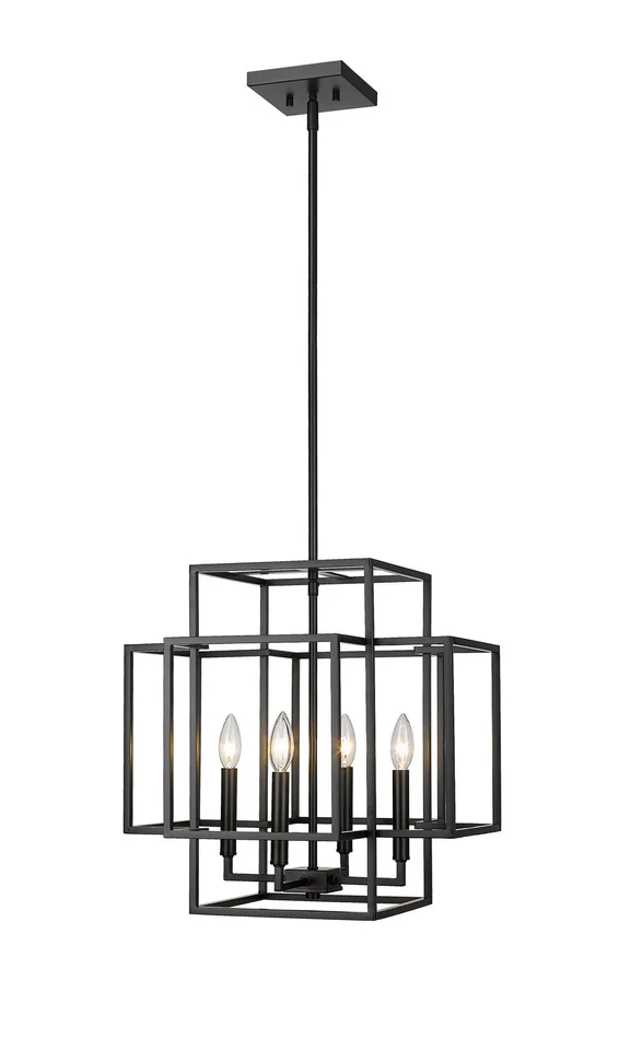 Z-Lite 454-18MB Titania Four Light Pendant, Matte Black