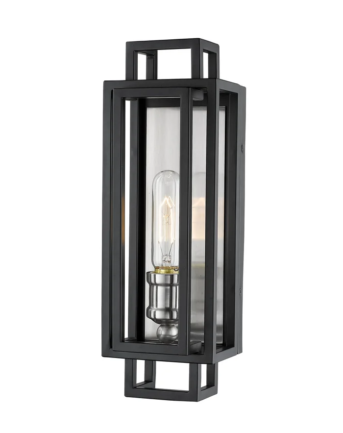 Z-Lite 454-1S-BK-BN Titania One Light Wall Sconce, Black / Brushed Nickel