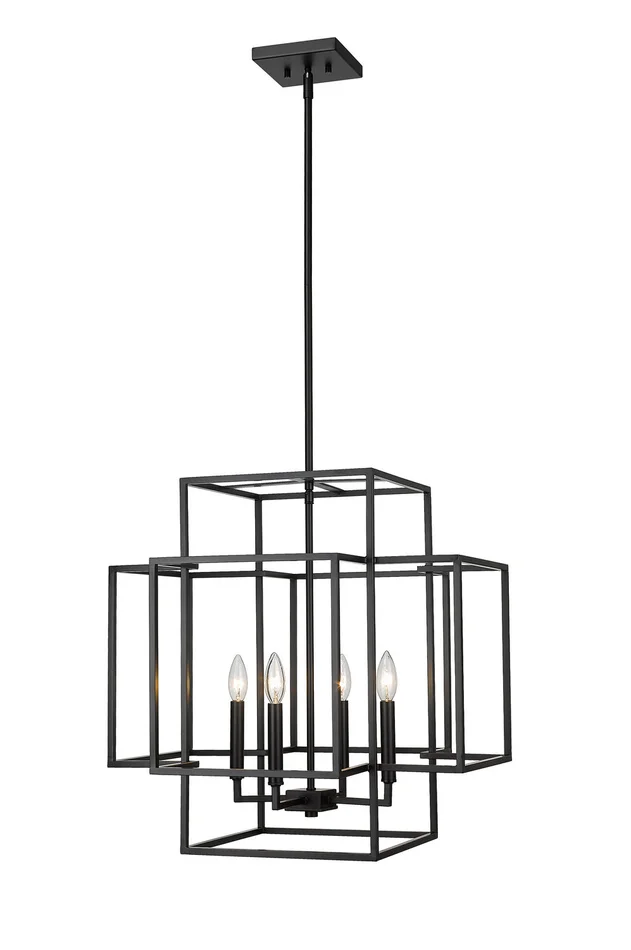 Z-Lite 454-22MB Titania Four Light Pendant, Matte Black