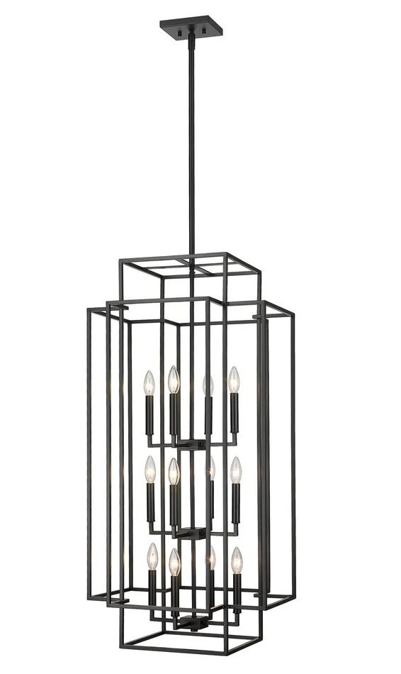 Z-Lite 454-42MB Titania 12 Light Pendant, Matte Black