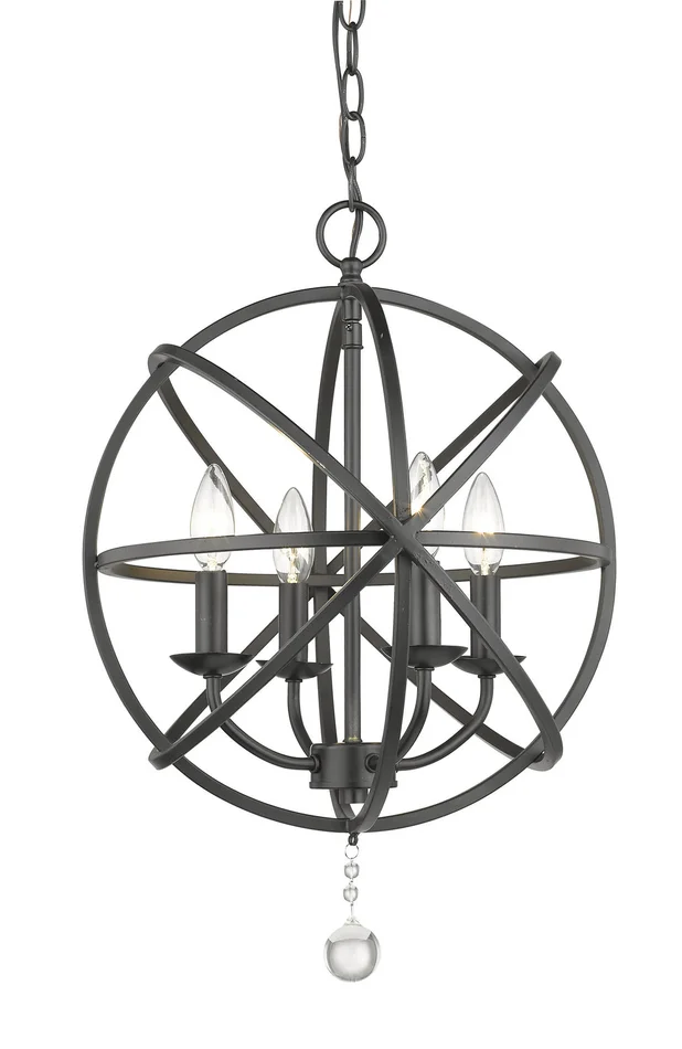 Z-Lite 458-16MB Tull Four Light Chandelier, Matte Black