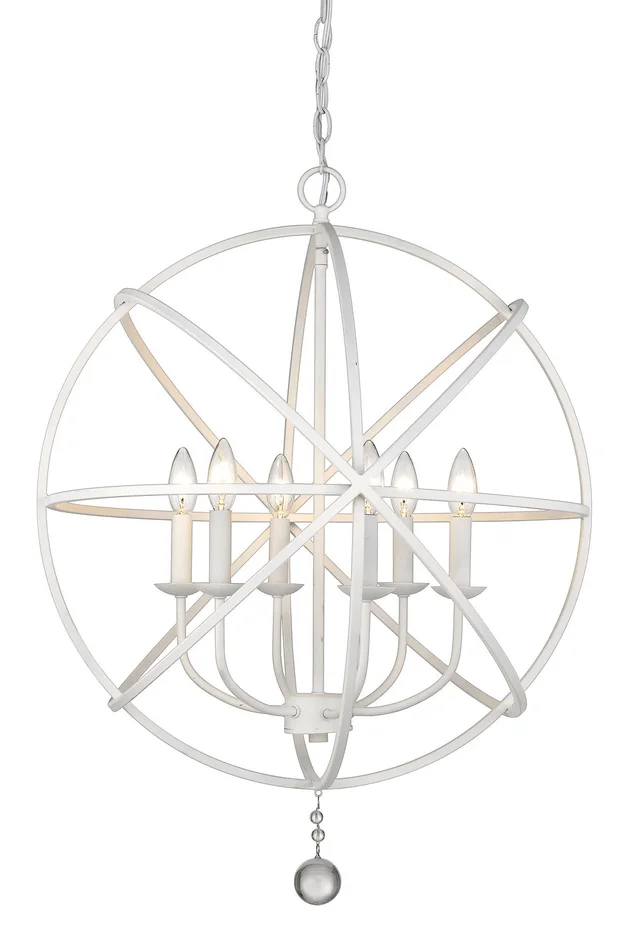 Z-Lite 458-24MW Tull Six Light Chandelier, Matte White